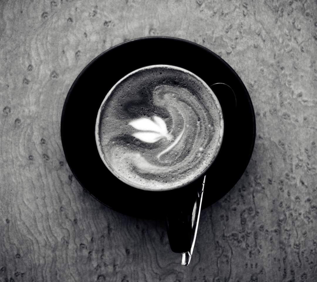 Das Black And White Coffee Cup Wallpaper 1080x960