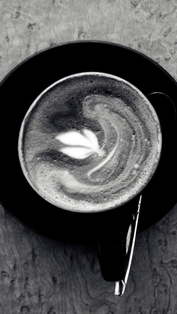Das Black And White Coffee Cup Wallpaper 360x640