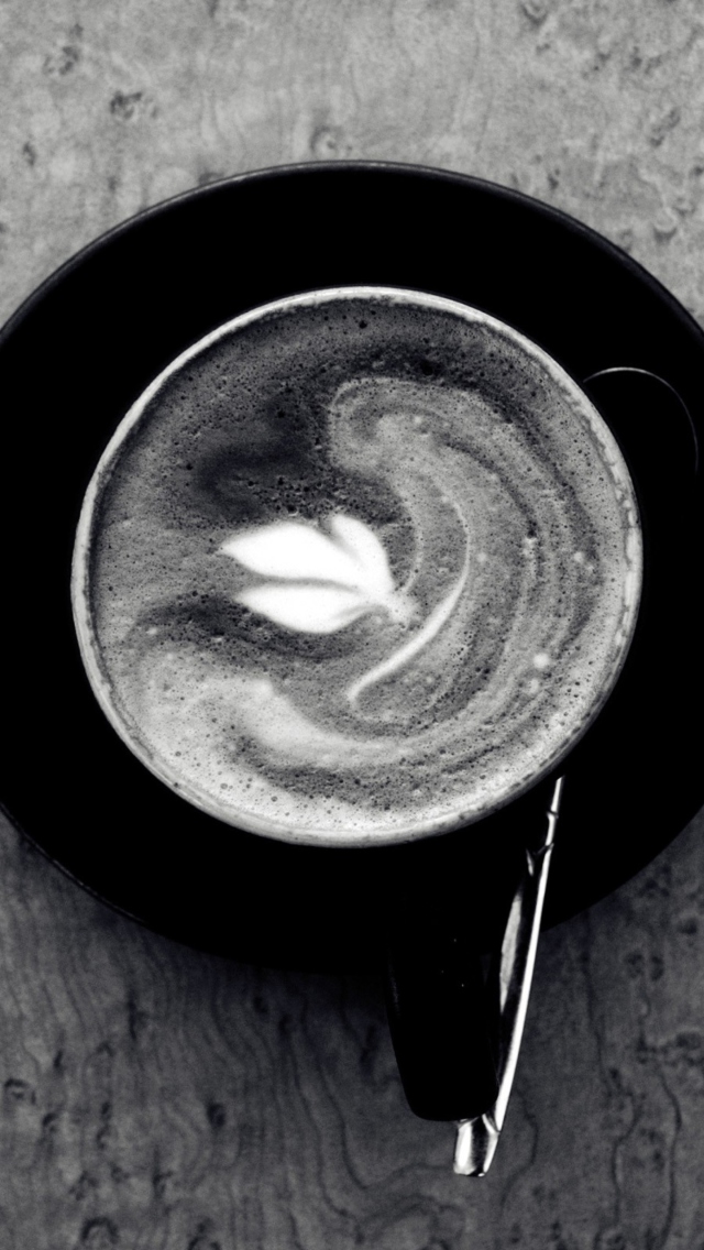Das Black And White Coffee Cup Wallpaper 640x1136