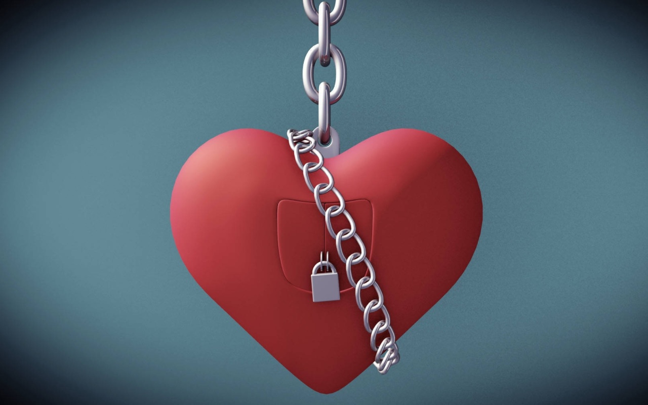 Heart with lock wallpaper 1280x800