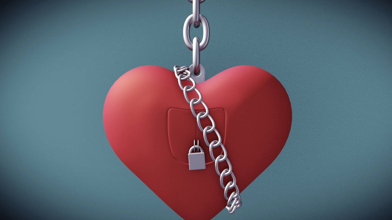 Heart with lock wallpaper 1366x768