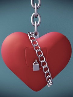 Heart with lock wallpaper 240x320