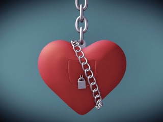 Обои Heart with lock 320x240