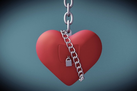 Fondo de pantalla Heart with lock 480x320