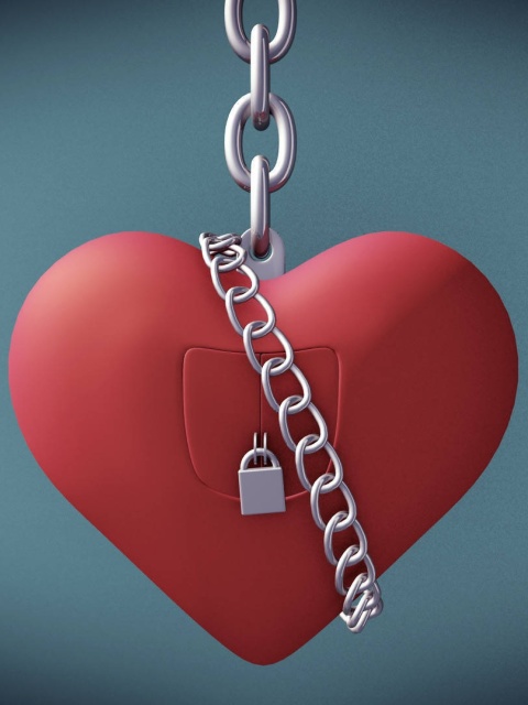 Das Heart with lock Wallpaper 480x640