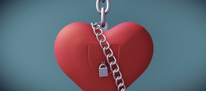 Heart with lock wallpaper 720x320