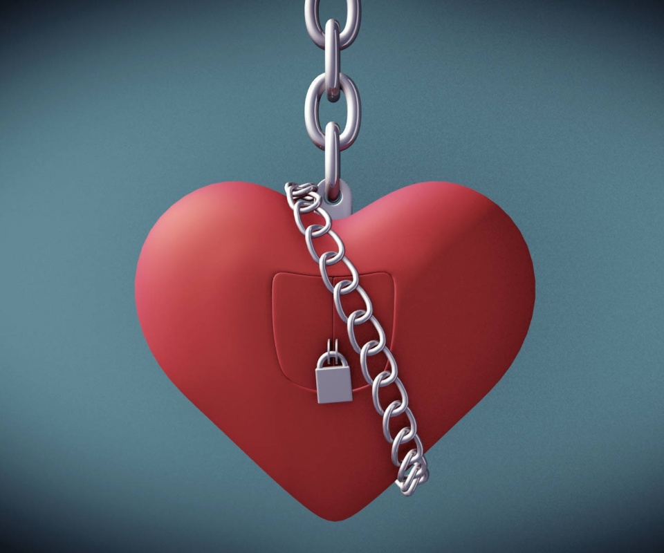 Heart with lock wallpaper 960x800