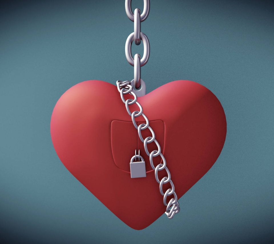 Heart with lock wallpaper 960x854