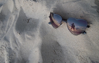 Sunglasses On Sand Wallpaper for Android, iPhone and iPad
