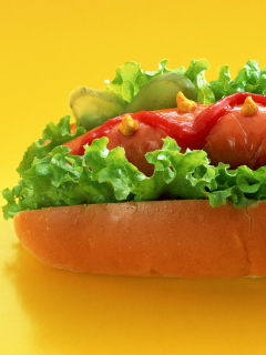 Das Delicious Hotdog Wallpaper 240x320