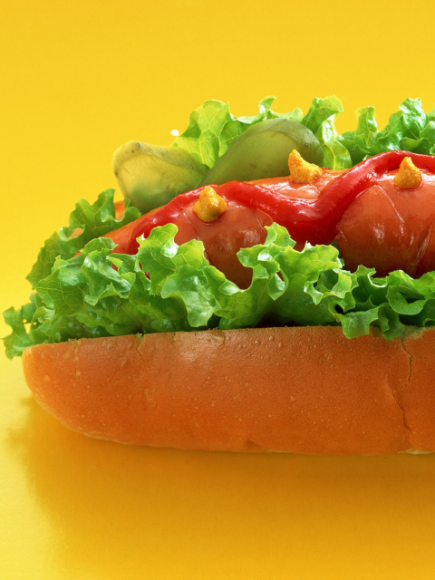 Das Delicious Hotdog Wallpaper 480x640