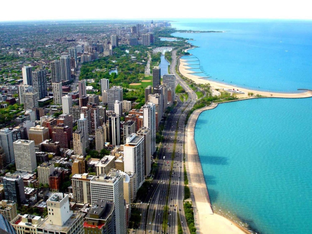 Sfondi Chicago Lake Lincoln 640x480