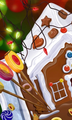 Chocolate Christmas Cake wallpaper 240x400