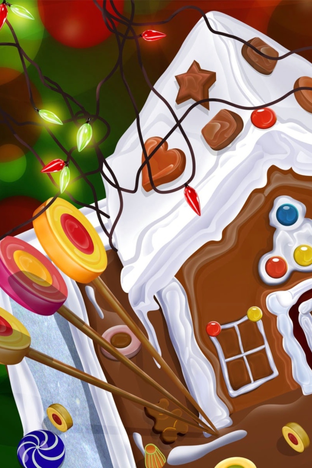 Chocolate Christmas Cake wallpaper 640x960