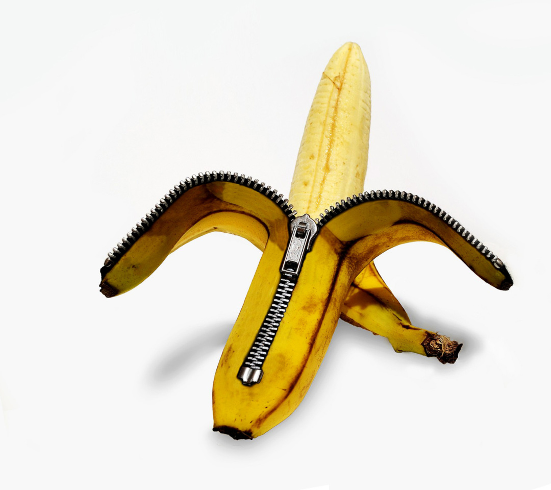 Funny banana as zipper wallpaper 1080x960