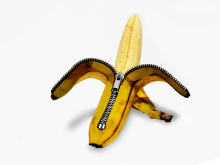 Funny banana as zipper wallpaper 320x240