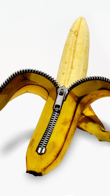 Funny banana as zipper wallpaper 360x640