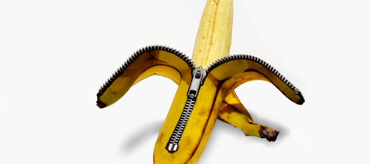 Das Funny banana as zipper Wallpaper 720x320