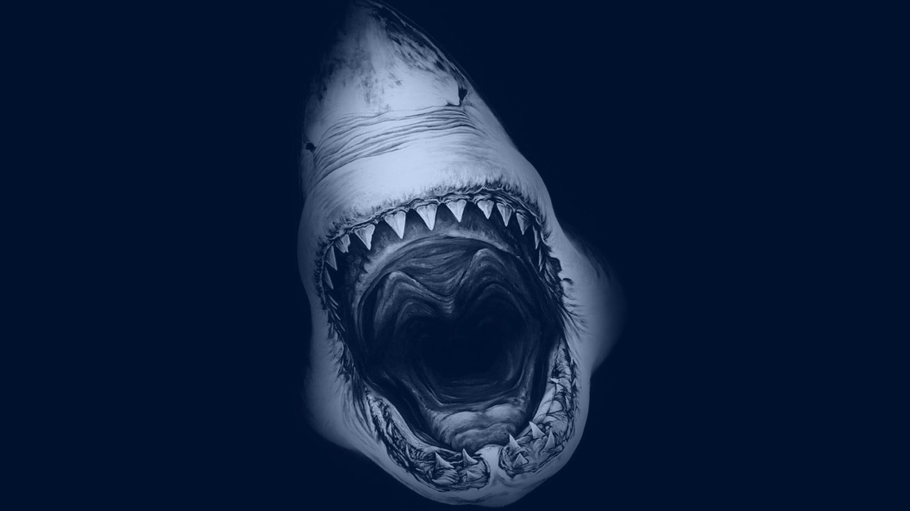 Fondo de pantalla Terrifying Mouth of Shark 1280x720