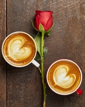 Romantic Coffee and Rose wallpaper 176x220