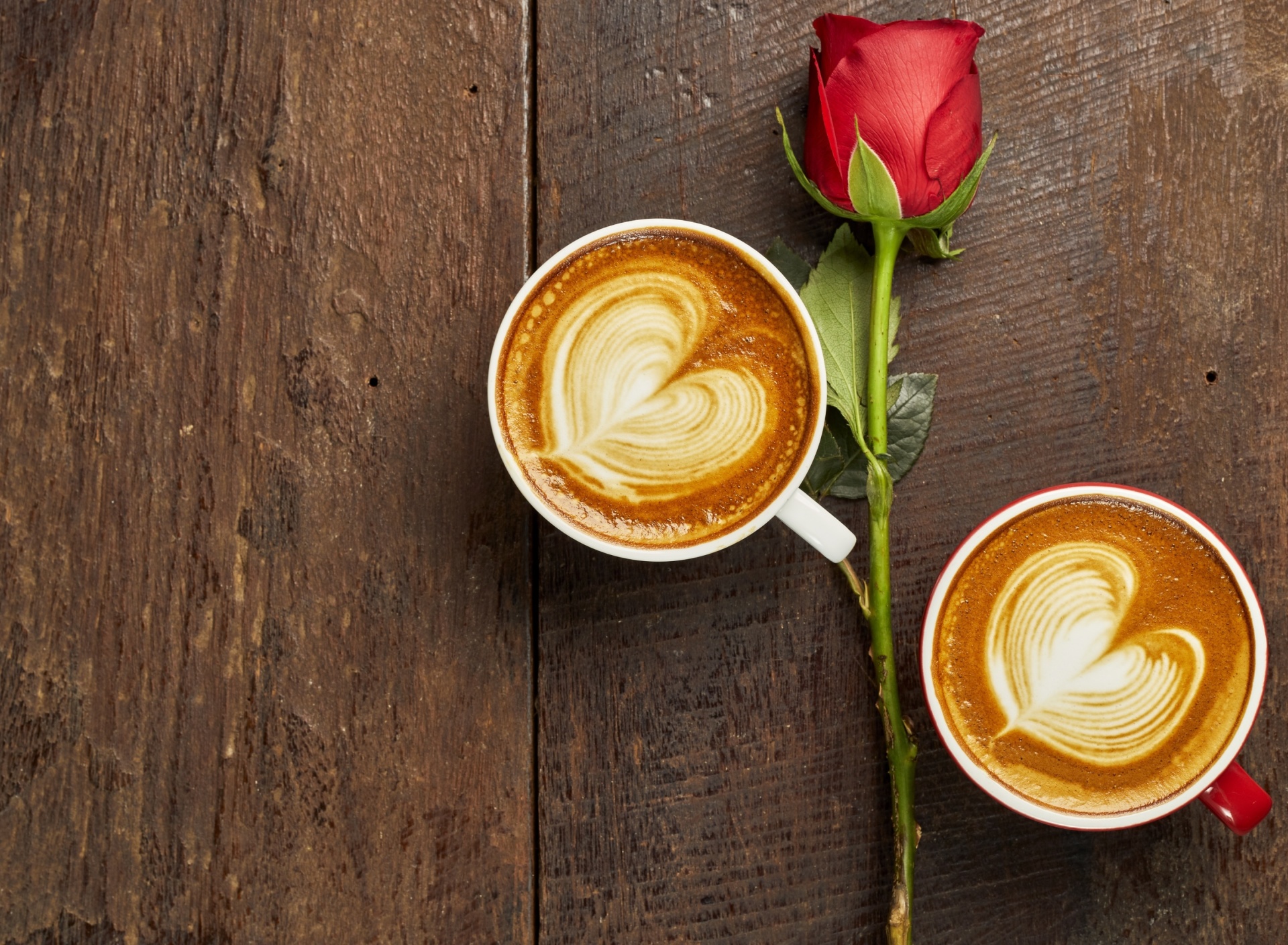 Das Romantic Coffee and Rose Wallpaper 1920x1408