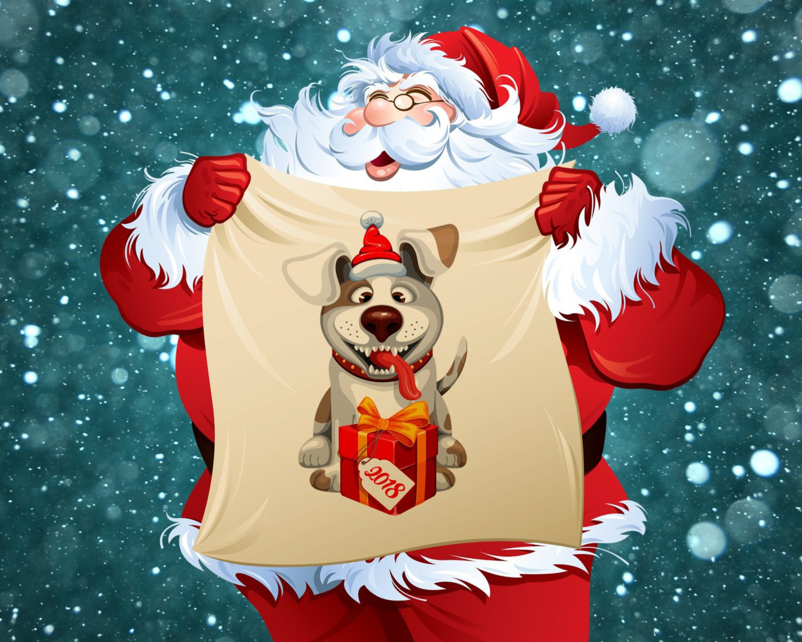 Screenshot №1 pro téma Happy New Year 2018 with Dog and Santa 1600x1280