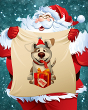 Happy New Year 2018 with Dog and Santa wallpaper 176x220