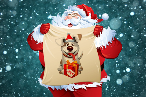 Happy New Year 2018 with Dog and Santa screenshot #1 480x320