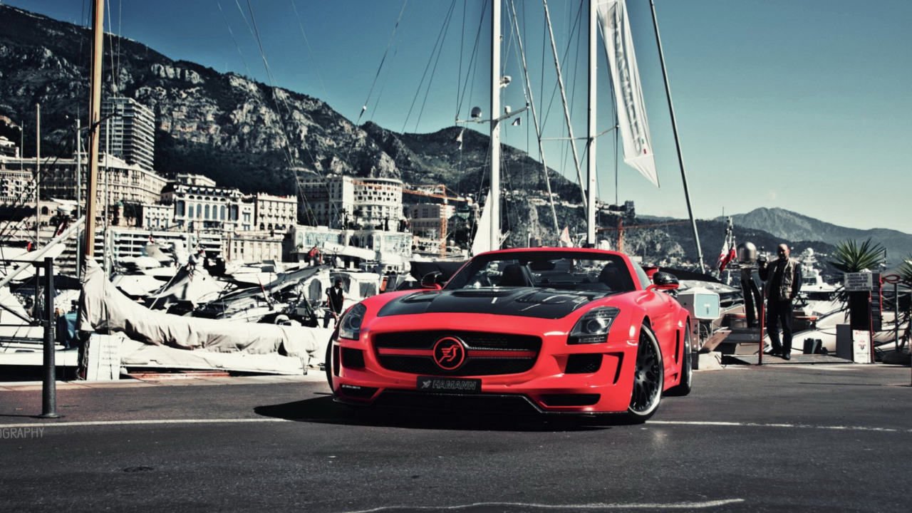 Screenshot №1 pro téma Red Mercedes Benz Sls Amg 1280x720