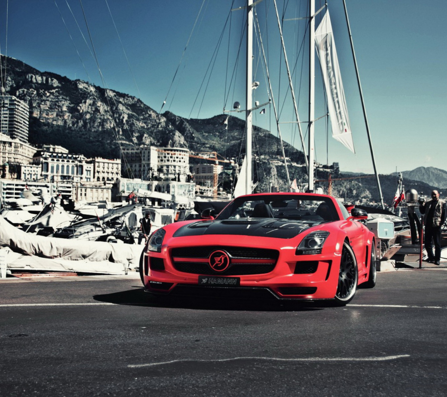 Fondo de pantalla Red Mercedes Benz Sls Amg 1440x1280