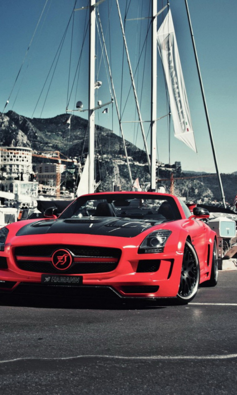 Red Mercedes Benz Sls Amg screenshot #1 480x800