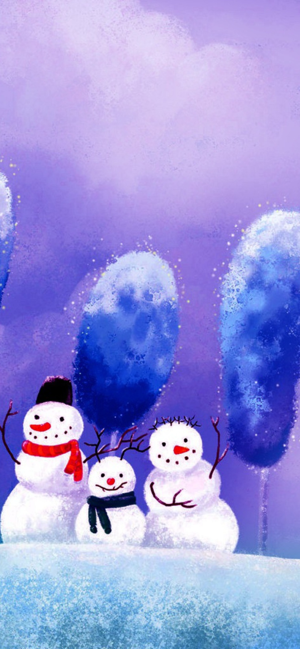 Das Funny Snowmen Wallpaper 1170x2532