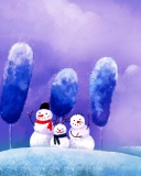 Das Funny Snowmen Wallpaper 128x160