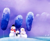 Обои Funny Snowmen 176x144
