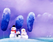 Fondo de pantalla Funny Snowmen 220x176