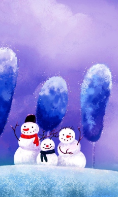 Das Funny Snowmen Wallpaper 240x400