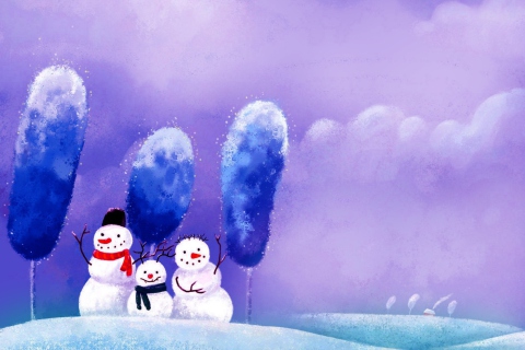 Das Funny Snowmen Wallpaper 480x320