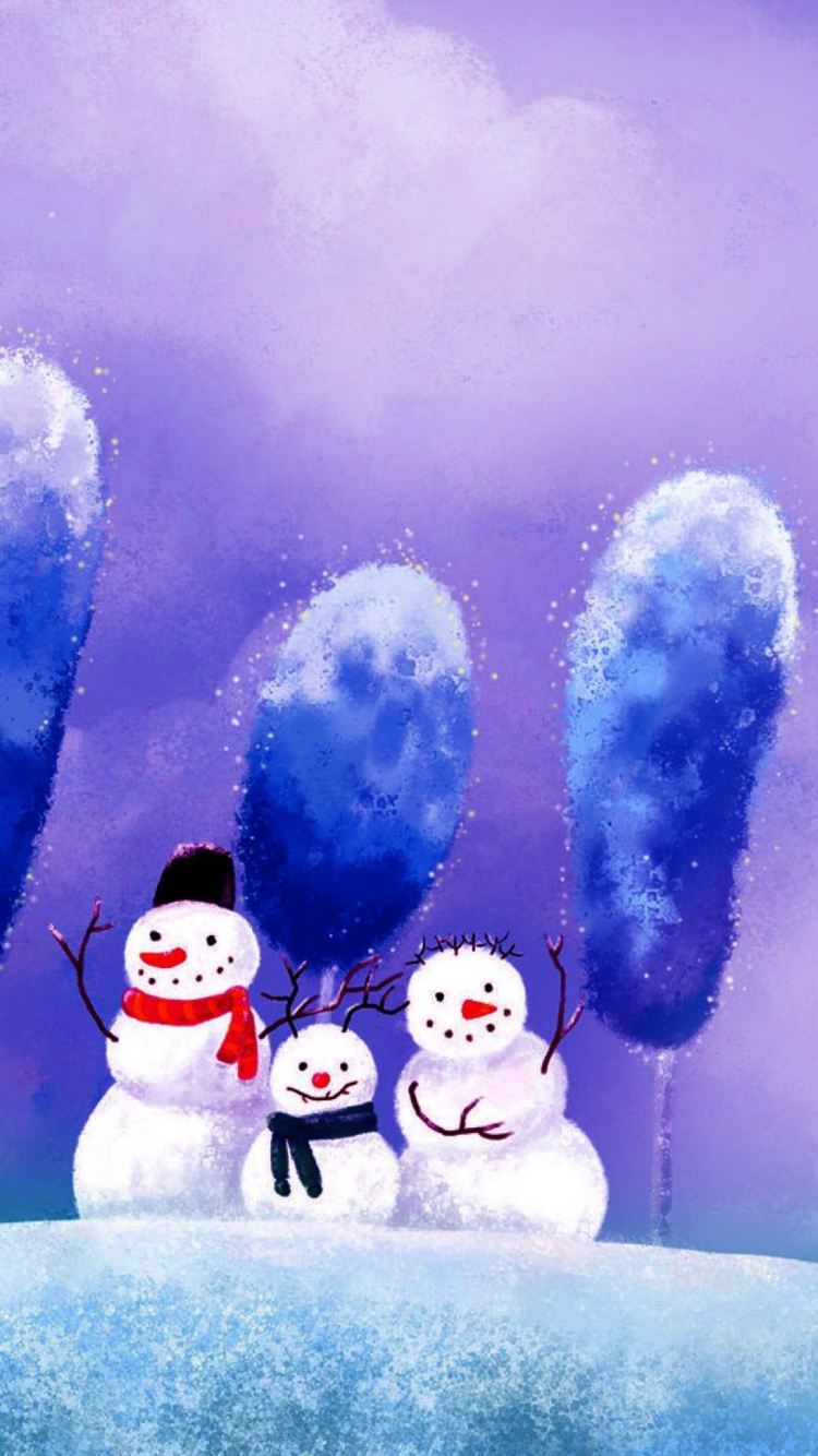 Funny Snowmen wallpaper 750x1334