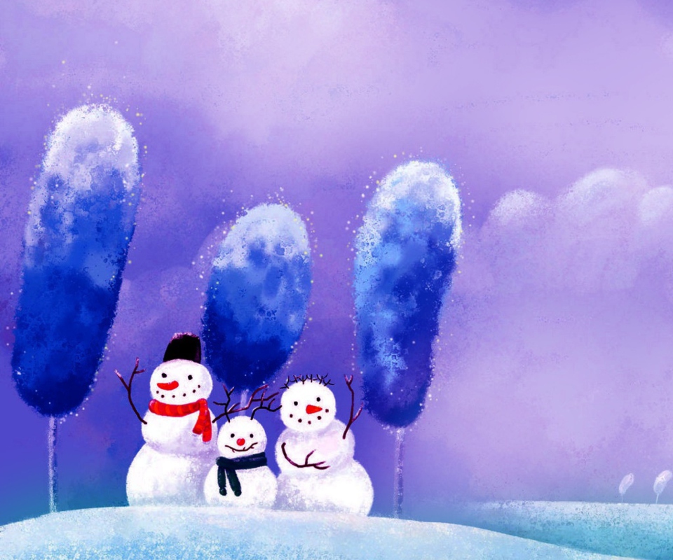 Funny Snowmen wallpaper 960x800