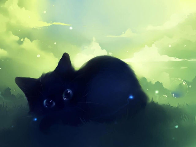 Black Cat wallpaper 640x480
