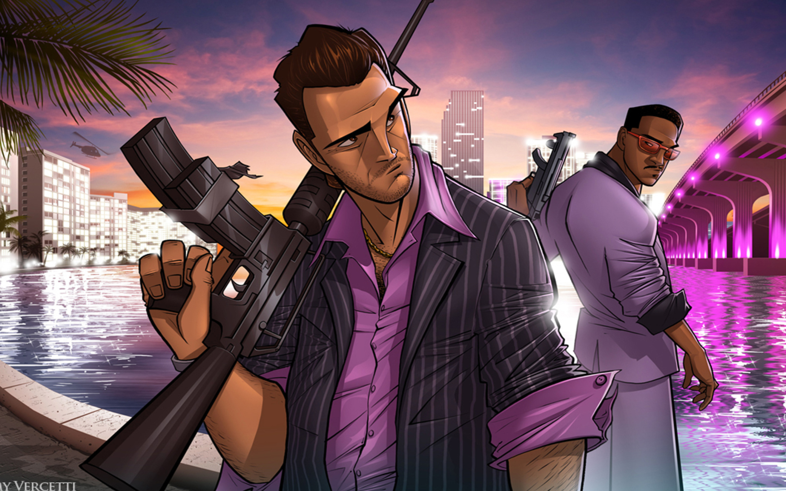 Tommy Vercetti in Grand Theft Auto Vice City wallpaper 2560x1600