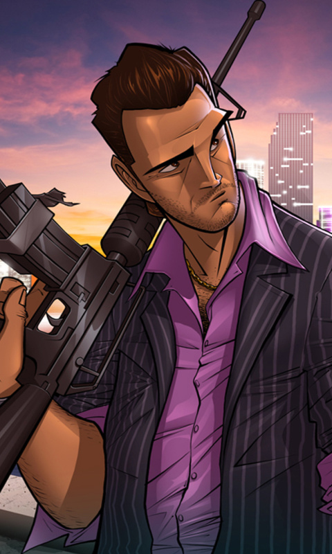 Tommy Vercetti in Grand Theft Auto Vice City wallpaper 480x800
