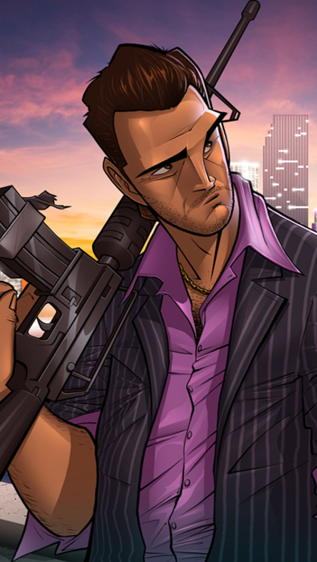 Tommy Vercetti in Grand Theft Auto Vice City wallpaper 640x1136