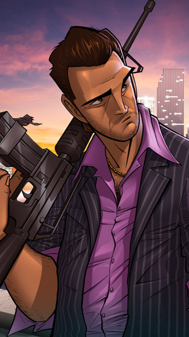 Обои Tommy Vercetti in Grand Theft Auto Vice City 750x1334