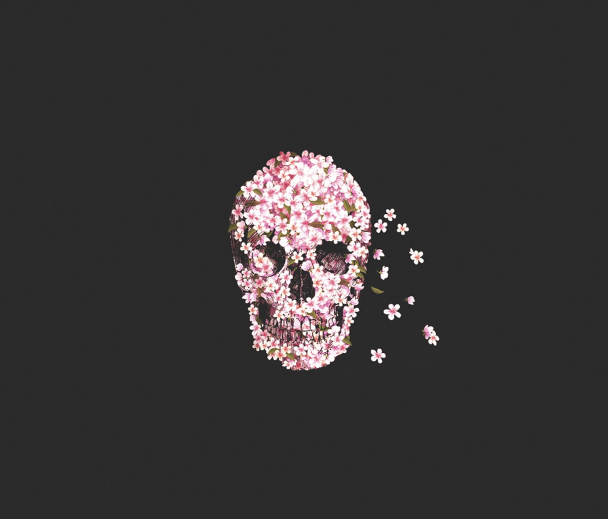 Das Flower Skull Wallpaper 1200x1024