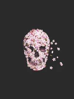 Das Flower Skull Wallpaper 240x320