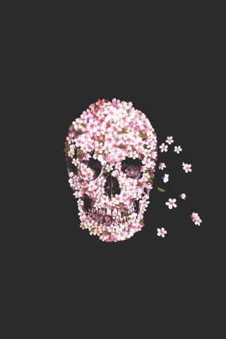 Fondo de pantalla Flower Skull 320x480