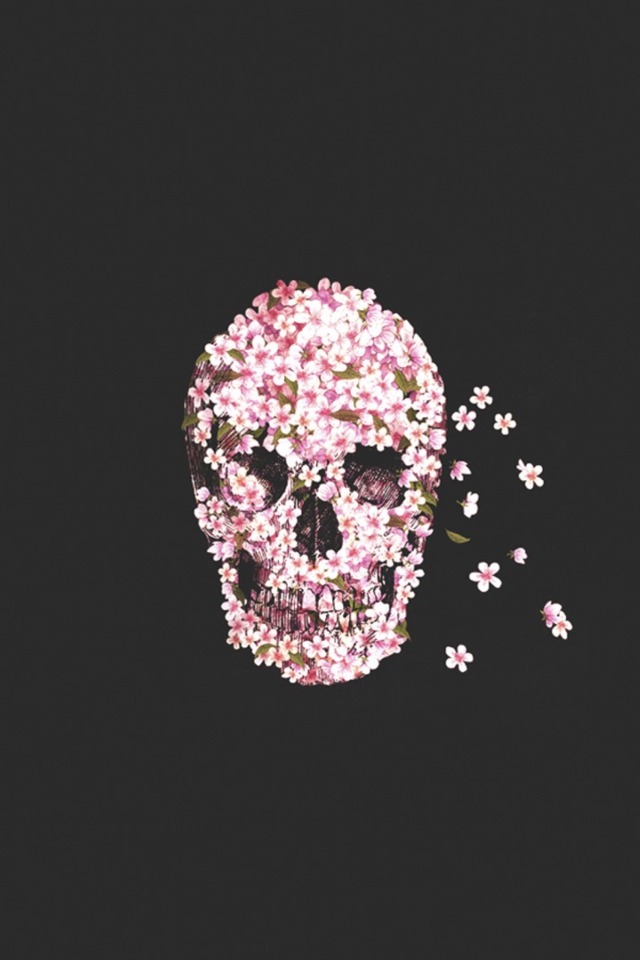 Flower Skull wallpaper 640x960