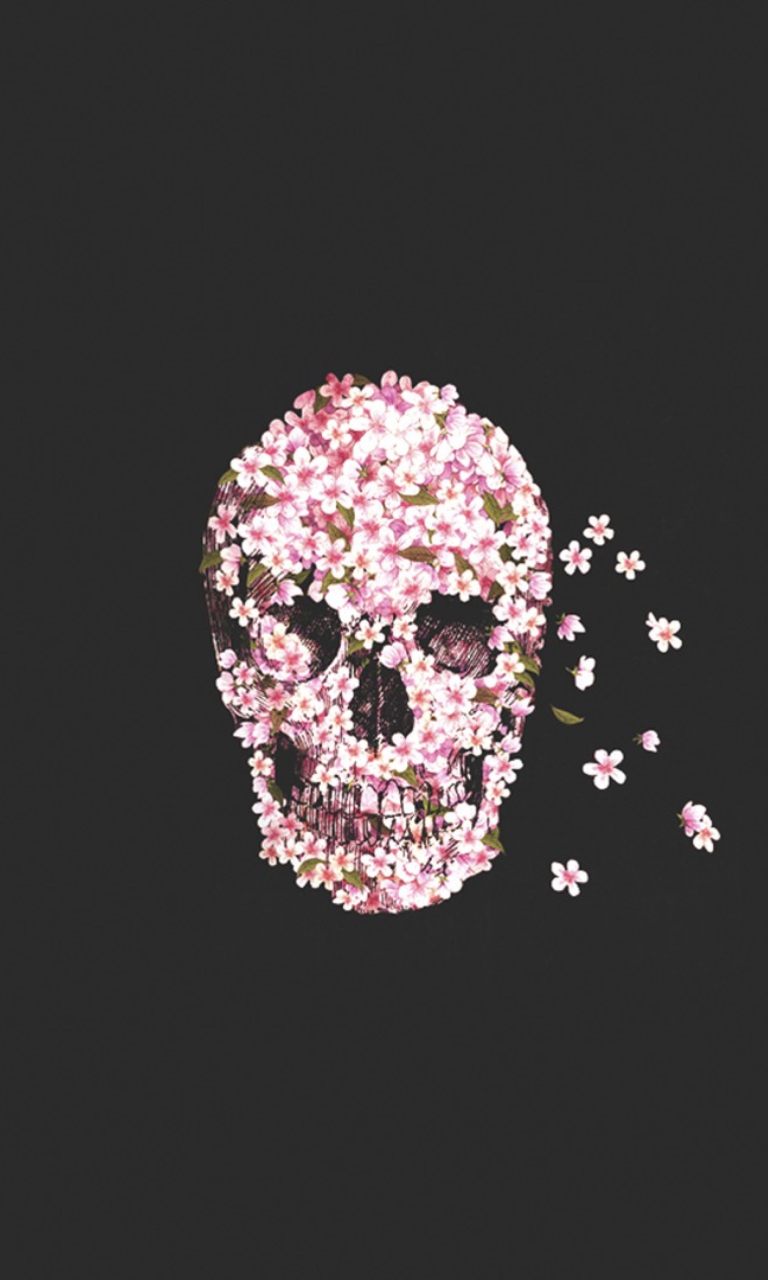 Fondo de pantalla Flower Skull 768x1280