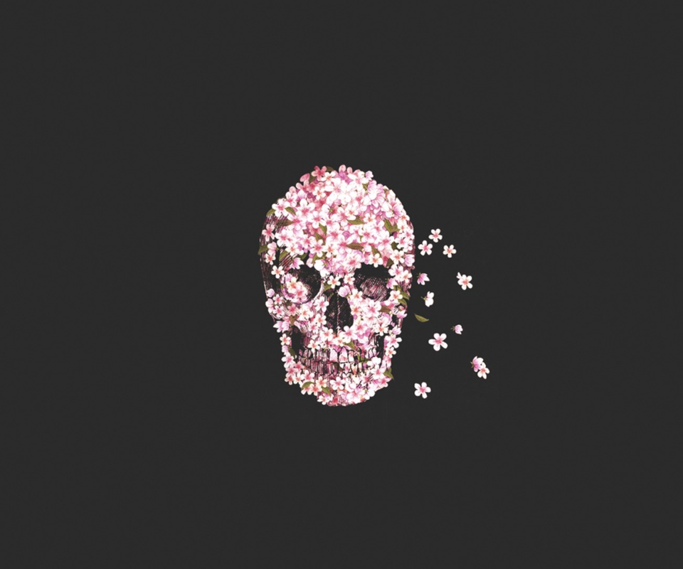 Fondo de pantalla Flower Skull 960x800